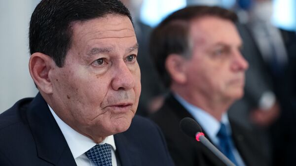 O vice-presidente da República, Hamilton Mourão, durante reunião do conselho de governo. Foto de arquivo - Sputnik Brasil