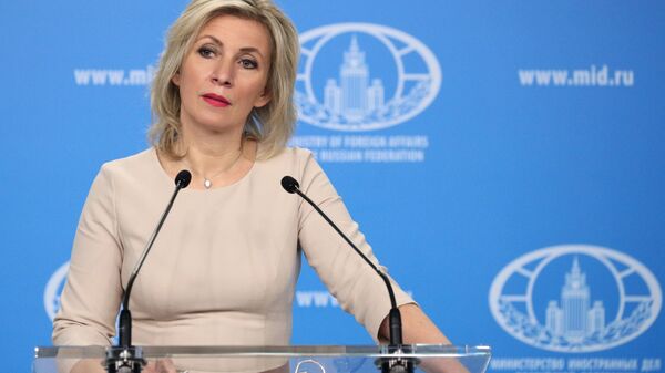 Representante oficial do MRE russo, Maria Zakharova, durante o briefing, 29 de abril de 2021 - Sputnik Brasil