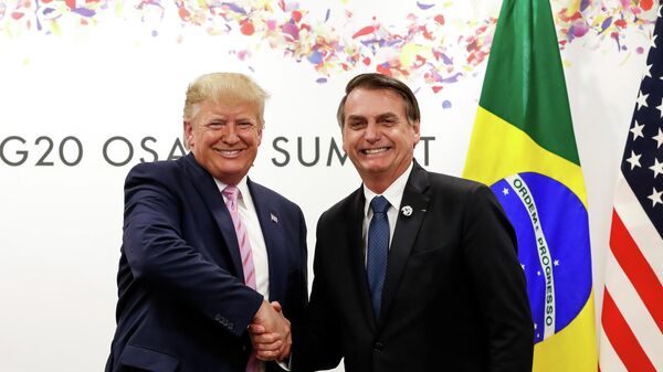 Presidente da República, Jair Bolsonaro, durante reunião bilateral com o então presidente dos Estados Unidos da América, Donald Trump (foto de arquivo) - Sputnik Brasil