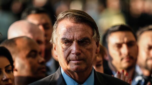 Jair Bolsonaro durante entrevista coletiva no Palácio da Alvorada, em Brasília, em 19 de outubro de 2022. - Sputnik Brasil