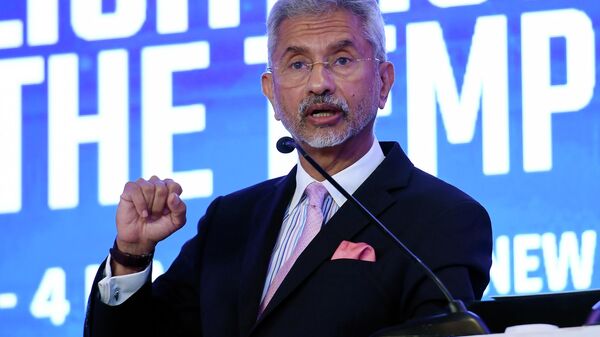 Subrahmanyam Jaishankar, ministro das Relações Exteriores indiano, fala durante painel de ministros do Quad no Hotel Taj Palace em Nova Deli, Índia, 3 de março de 2023 - Sputnik Brasil