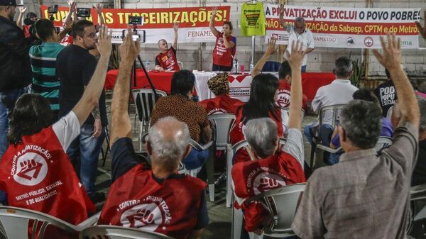 Assembleia no Sindicato dos Metroviários para avaliação da greve. São Paulo (SP), 2 de outubro de 2023 - Sputnik Brasil