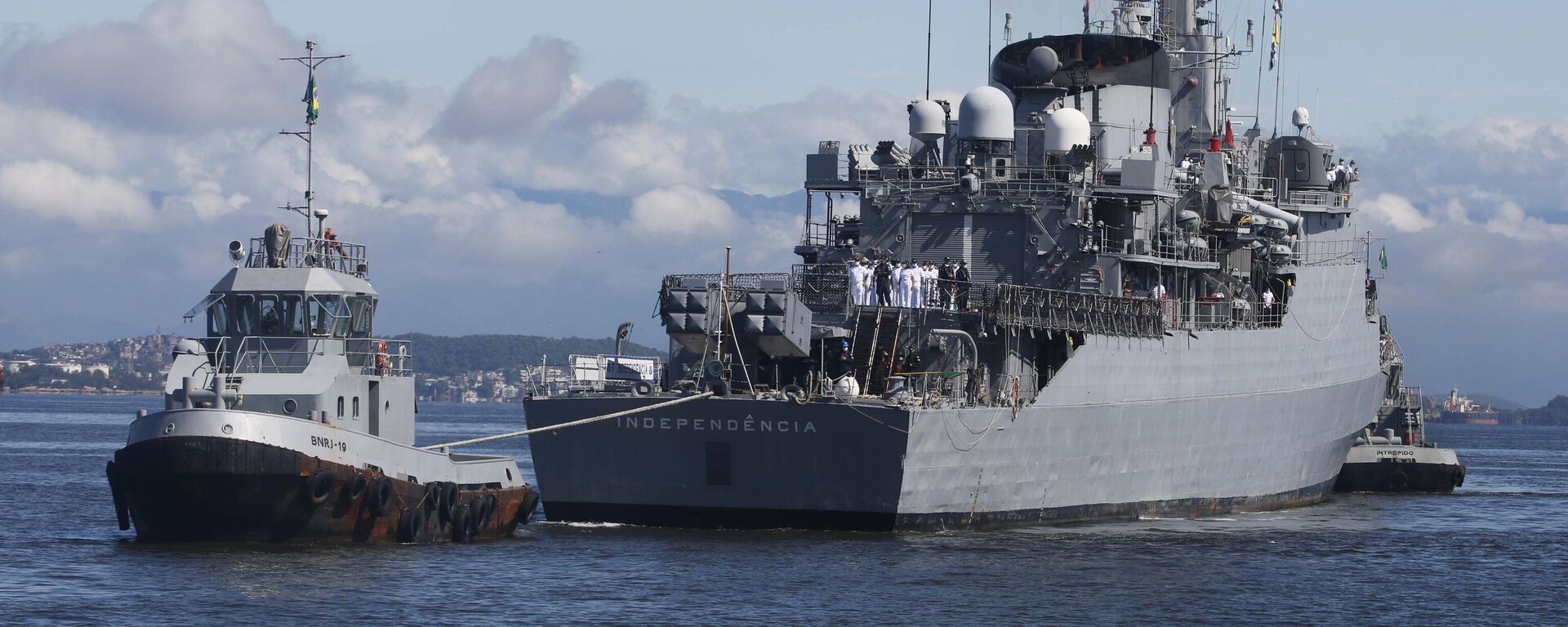 Fragata Independência durante retorno à Base Naval do Rio de Janeiro após concluir missão de paz no Líbano. Brasil, 26 de dezembro de 2020 - Sputnik Brasil, 1920, 11.12.2023