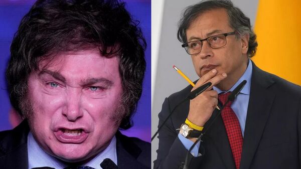 Os presidentes Javier Milei (Argentina) e Gustavo Petro (Colômbia), respectivamente - Sputnik Brasil