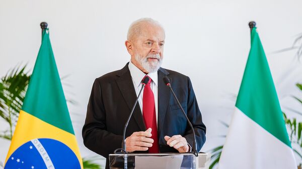 O presidente brasileiro, Luiz Inácio Lula da Silva, durante coletiva à imprensa no hotel Scoglio degli Achei, na Puglia. Itália, 15 de junho de 2024 - Sputnik Brasil