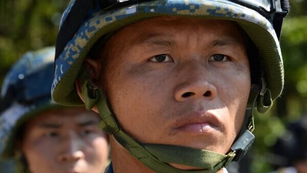 Fuzileiros navais do Exército chinês durante uma sessão de treino conjunta russo-chinesa (foto de arquivo)  - Sputnik Brasil