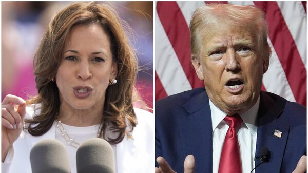 Combinação de fotos mostra Kamala Harris e Donald Trump - Sputnik Brasil