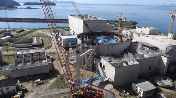 Vista geral das obras da usina nuclear Angra 3, que devem ser retomadas até o segundo semestre de 2025. Angra dos Reis (RJ), 21 de janeiro de 2019 - Sputnik Brasil