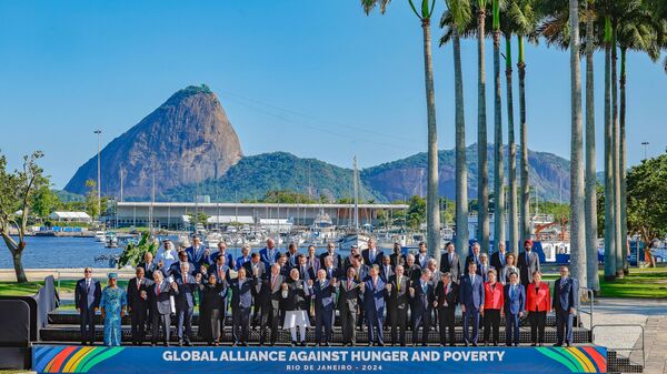 Foto reunindo os líderes na cúpula do G20 - Sputnik Brasil