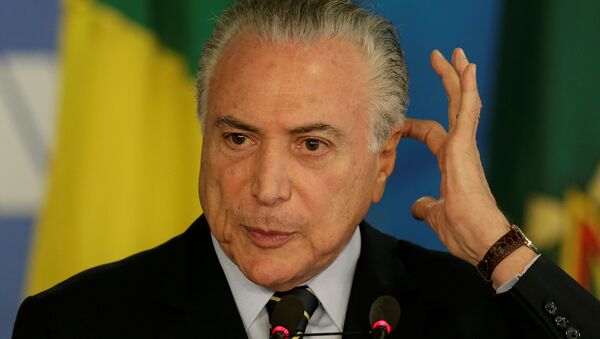 Presidente do Brasil, Michel Temer, no Palácio do Planalto em Brasília - Sputnik Brasil