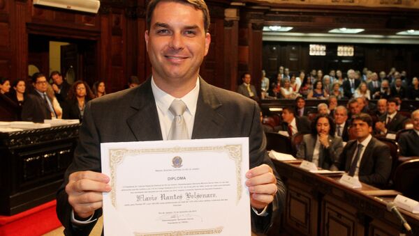 Flávio Nantes Bolsonaro, do Partido Social Liberal (PSL), deputado estadual do Rio de Janeiro, em imagem de 15 de dezembro de 2014, na Alerj - Sputnik Brasil