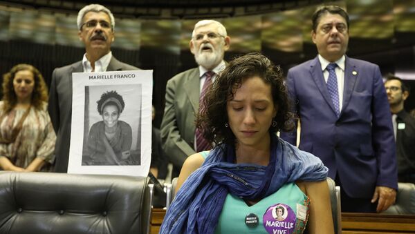 Viúva de Marielle Franco, Mônica Benício, na Câmara dos Deputados - Sputnik Brasil