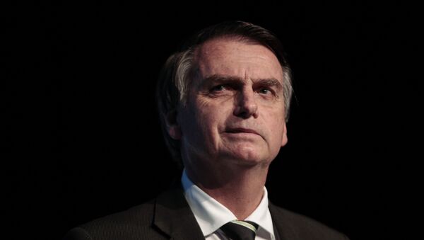 Deputado federal Jair Bolsonaro (PSL), pré-candidato à presidência do Brasil em 2018, durante evento da União da Indústria de Cana-de-Açúcar (Unica) em São Paulo - Sputnik Brasil