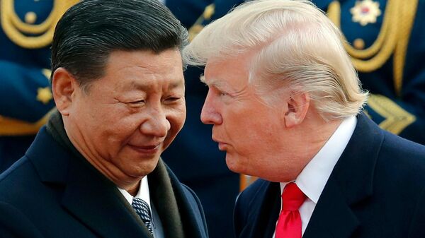 O então presidente americano, Donald Trump, e o presidente chinês, Xi Jinping, durante encontro (foto de arquivo) - Sputnik Brasil