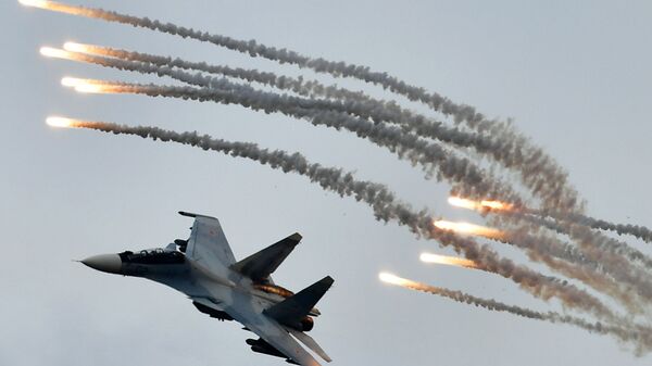 Caça Su-30SM durante o concurso militar Aviadarts 2019 - Sputnik Brasil