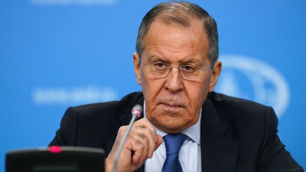 Ministro das Relações Exteriores da Rússia, Sergei Lavrov, durante coletiva de imprensa, em 17 de janeiro de 2020 (foto de arquivo) - Sputnik Brasil