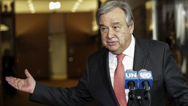 António Guterres durante discurso em Nova York (foto de arquivo) - Sputnik Brasil