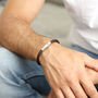 Men's Personalised Engraved Polished Leather Bracelet, thumbnail 7 of 10