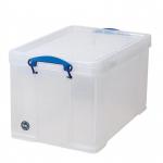 Really Useful Storage Box Plastic Lightweight Robust Stackable 84 Litre W440xD710xH380mm Clear Ref 84CCB 843741