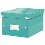 Leitz WOW Click & Store Small Storage Box. With label holder. Ice Blue. 60430051