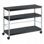 Fast Paper Mobile Trolley Extra Large 3 Shelves BlackSilver - FDP3XL01 47804PL