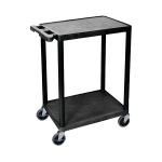 Multipurpose 2 Shelf Trolley Moulded Polyethylene 150kg Capacity Black GI241L GA78655