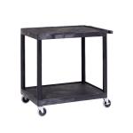 Super Strength Multi Purpose Trolley; 2 Shelf Trolley; 890 x 610 x 880; Swivel (x2 Braked)Castors; Polyethylene; 150kg; Black GI334L