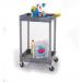 Super Strength Multi Purpose Trolley; 2 Storage Trays; 610 x 460 x 980; Swivel (x2 Braked)Castors; Polyethylene; 150kg; Grey GI627L