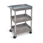 Super Strength Multi Purpose Trolley; 3 Storage Trays; 610 x 460 x 1000; Swivel (x2 Braked)Castors; Polyethylene; 150kg; Grey GI637L