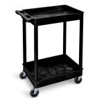 Super Strength Multi Purpose Trolley; 2 Storage Trays; 610 x 460 x 980; Swivel (x2 Braked)Castors; Polyethylene; 150kg; Black GI927L