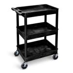 Super Strength Multi Purpose Trolley; 3 Storage Trays; 610 x 460 x 1000; Swivel (x2 Braked)Castors; Polyethylene; 150kg; Black GI937L