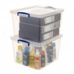 Really Useful Clear Plastic (Nestable) Storage Box 33.5 Litre - PACK (3) NWT1794P