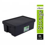 Wham Bam Black Recycled Storage Box 36 Litre - PACK (120) NWT3871P