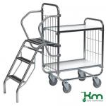 Flexible 2 Shelf Trolley With Ladder 