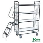 Flexible 4 Shelf Trolley With Ladder 