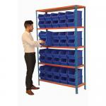 Boltless Steel Shelving With 40 Blue Sma