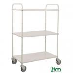 Tray Trolley 3 Shelves White 