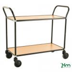 Trolley 2 Shelves Black/Beech 