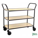 Trolley 3 Shelves Black/Birch 