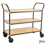 Trolley 3 Shelves Black/Beech 