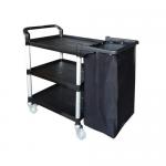 Three Tier Plastic Tray Trolley, Open Wi