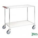 Light Duty Two Tier Trolley. White Shelv