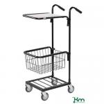 Mini Trolley 1 Shelf, 1 Basket, Black Fr