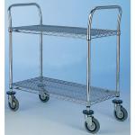 Chrome Wire Trolley, 2 Tier, 460 X 610 X