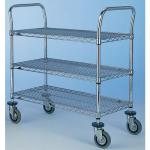 Chrome Wire Trolley, 3 Tier, 460 X 610 X