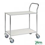 Small Table Trolley, 2 White Shelves, 97