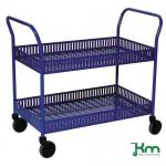 Deep Ledge Trolley, Blue, 2 Shelves, 940