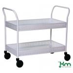 Deep Ledge Trolley, White, 2 Shelves, 94