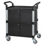 3 Shelf Storage Trolley With Locking Doo