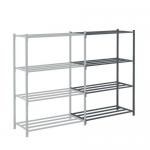 Heavy duty tubular shelving, 2500mm high add on bay, with chipboard shelf covers 427598